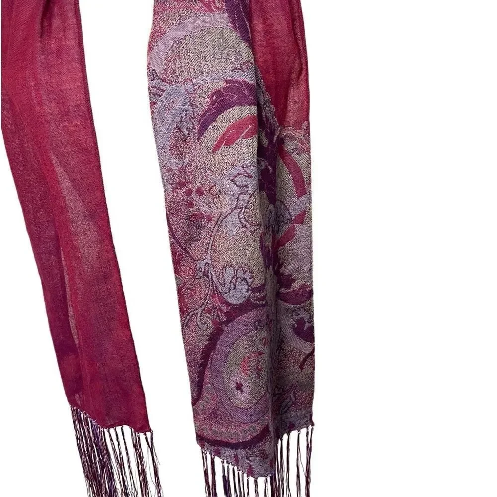 ❄️ 100% Pure Wool Women’s Lightweight‎ Fringed Scarf